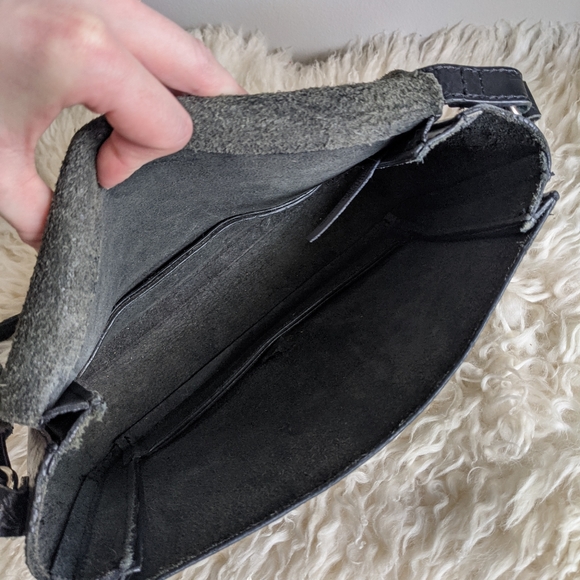 Zara Black Genuine Leather Cross Body Bag - Picture 2 of 9